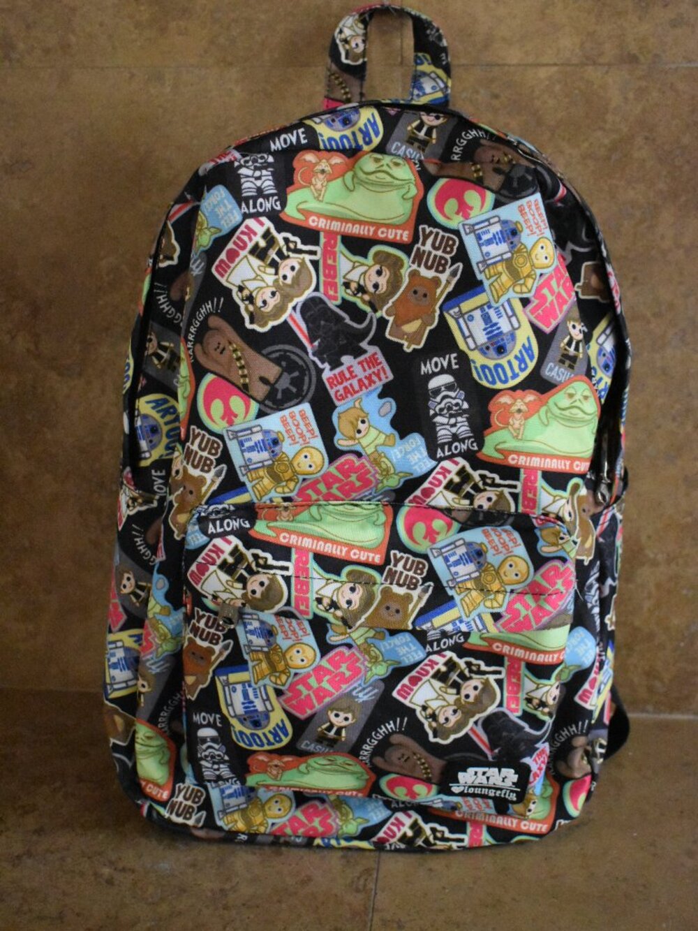 Rare Full Size Loungefly X Star Wars Kawaii sticker all over print backpack Bag